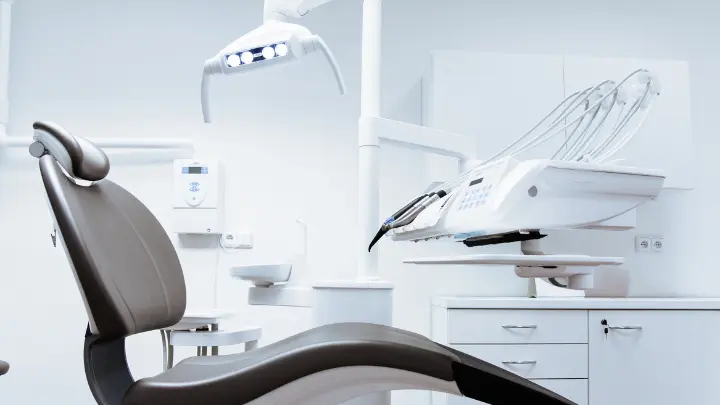 Dentist chair and bright lights.