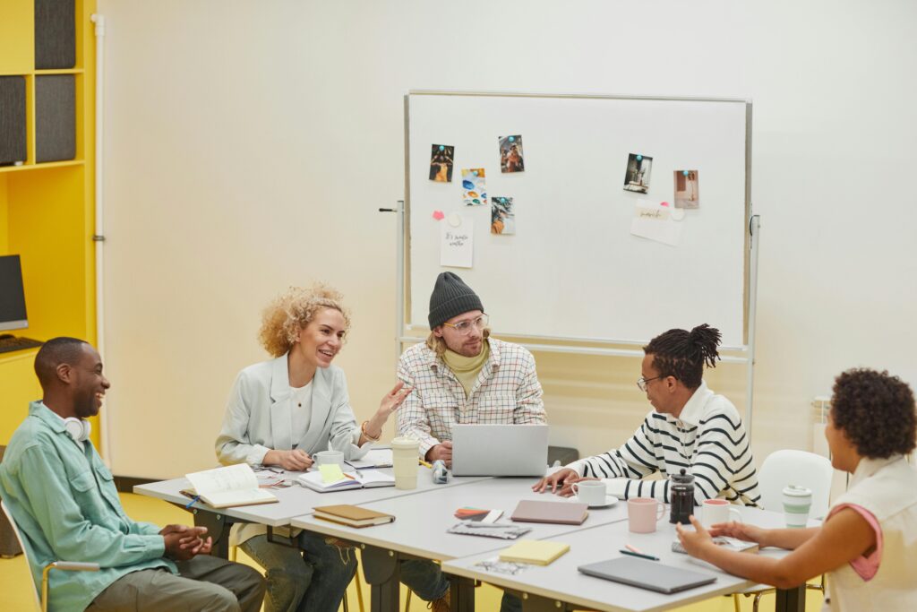 A Team Having a Meeting